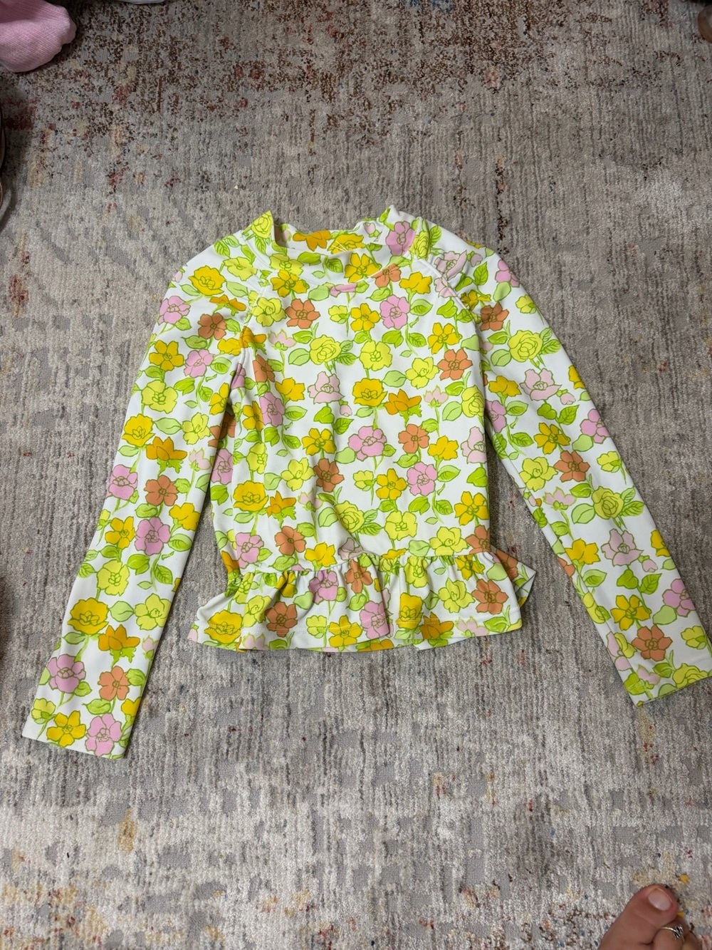 Janie and Jack Floral Rash Guard Size 4